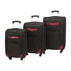 3 PC Luggage Set Durable Lightweight Spinner Suitecase BLACK