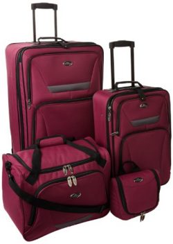 U.S. Traveler Westport 4-Piece Luggage Set, Plum