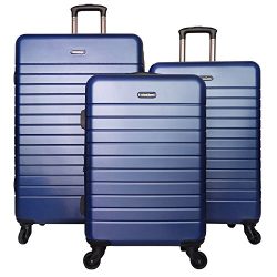 3 PC Luggage Set Durable Lightweight Spinner Suitecase LUG3 SK0040 BLUE