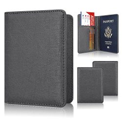 Passport Holder Cover, ACdream Travel Leather RFID Blocking Case Wallet for Passport (Y-Grey)