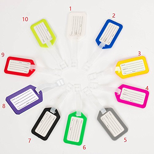 10 Pack Waterproof Luggage Tags Travel Labels Airline ID Card for