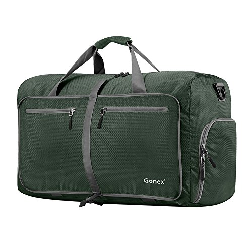 Gonex 60L Foldable Travel Duffel Bag Water & Tear Resistant, Dark Green ...