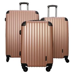 3 PC Luggage Set Durable Lightweight Spinner Suitecase LUG3 9018 CHAMPAGNE