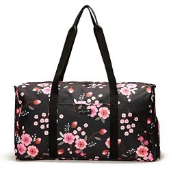 Jadyn B 22″ Women’s Weekender Duffel Bag with Shoe Pocket, Night Blossom