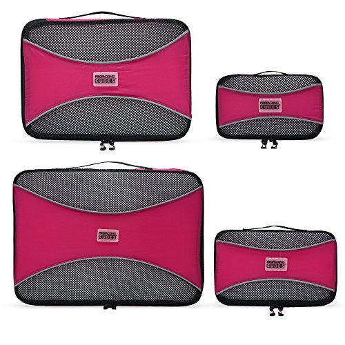 PRO Packing Cubes – 4 Pc Lightweight Travel Packing Cube Set – Organizers and Compre ...