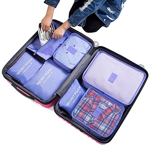7Pcs Waterproof Travel Storage Bags Clothes Packing Cube Luggage