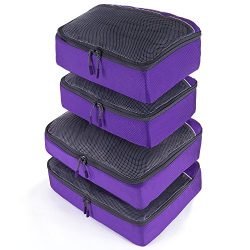 JETPAL Lightweight Travel Luggage Organizer Packing Cubes (Set of 4) – Purple