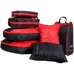 LANGRIA 7 Set Packing Cubes for Travel Luggage Suitcase Bag Organizers for Underwear Shirts Trou ...