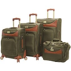 Caribbean Joe Castaway 4-Piece Spinner Luggage Set (Olive)