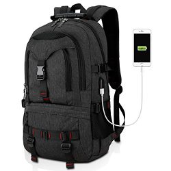 Tocode Water Resistant Laptop Backpack with USB Charging Port Fits up to 17-Inch Laptop Black II