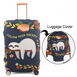 Madifennina Spandex Travel Luggage Protector Suitcase Cover Fit 23-32 Inch Luggage (sloth, M)