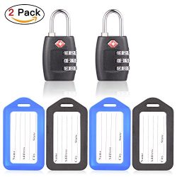 TSA Approved Luggage Locks Open Alert Indicator Easy Read Dials Alloy Body Compatible Travel Lug ...