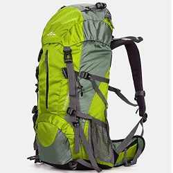 Loowoko Hiking Backpack 50L Travel Daypack Waterproof with Rain Cover for Climbing Camping Mount ...