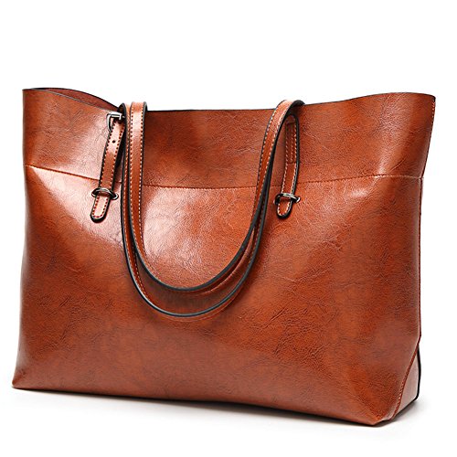 Womens Tote Bag For Small Laptops Top Handle Handbags Soft Leather Work Bag /2 Size - LuggageBee ...