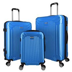 3 PC Luggage Set Durable Lightweight Spinner Suitecase LUG3 GL8216 BLUE