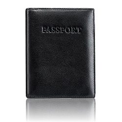 Inspiring Adventures Luxury Leather Passport Holder, RFID Blocking Wallet Cover, Gift Box