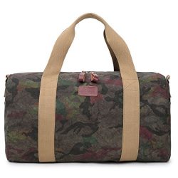 Unisex Carry-on Weekender Travel bag Canvas Overnight Duffel Tote for Business Work Gym Daily (C ...