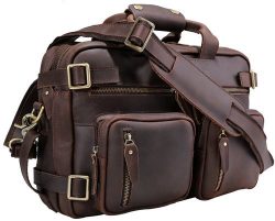 Laptop Messenger Bag For Men Iswee Leather Briefcase Convertible Travel Backpack Handbag
