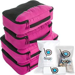 bago Packing Cubes For Travel Bags – Luggage Organizer 10pcs Set (Pink)