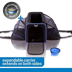 Ruff n Ruffus Dual Expandable Soft Pet Carrier + FREE BOWL | Airline Approved | Safe for use as  ...