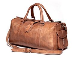 Shakun Leather Handmade Bag Leather Real Travel Duffle Luggage Gym Weekend Holdall