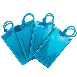 4 Pack TravelMore Luggage Tags For Suitcases, Flexible Silicone Travel ID Identification Labels  ...