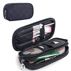 MONSTINA Make Up Bag for Women With Mirror Beauty Makeup Brush Bags Travel Kit Organizer Cosmeti ...