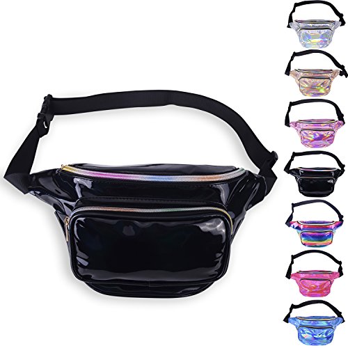 LEADO Holographic Fanny Pack Waterproof Fanny Packs for Women and Men ...