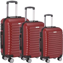 Luggage Set 3 Piece ABS Trolley Suitcase Spinner Hardshell Lightweight Suitcases TSA