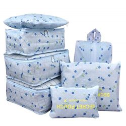 Vercord 7 Set Travel Packing Organizers Cubes Mesh Luggage Cloth Bag Cubes With Bra/Underwear Cu ...