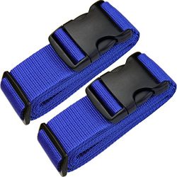 TRANVERS Luggage Straps For Suitcases Baggage Belt Heavy Duty Adjustable 2-Pack Blue