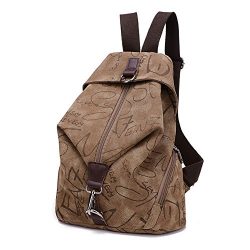 MiCoolker Canvas Backpack Sports Shoulders Bag Classic Vintage Student Satchel Bookbags Casual T ...