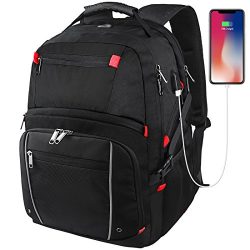 Laptop Backpack 17.3 Inch Waterproof Large Capacity Business Travel Bags College School Students ...