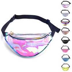 Miracu Holographic Fanny Pack, 80s Fanny Packs for Women and Men, Shiny Waist Pack Bum Bag Fashi ...