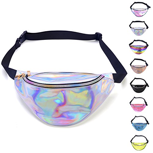 Miracu Holographic Fanny Pack, 80s Fanny Packs for Women and Men, Shiny ...