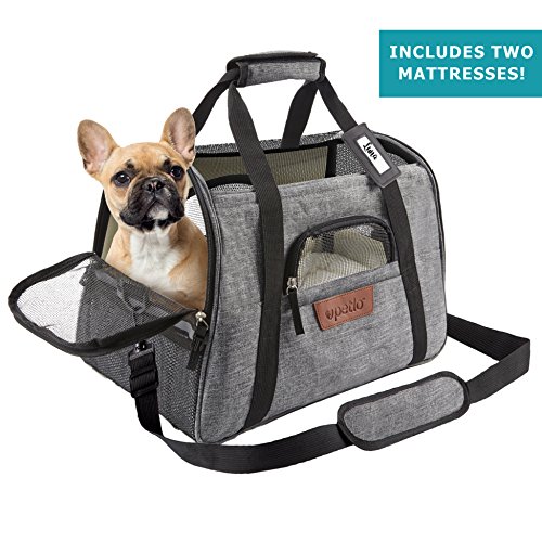 Airline Approved Pet Carrier - Soft Sided Portable Travel Bag with Mesh Windows and Fleece ...