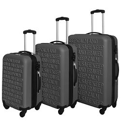 3 PC Luggage Set Durable Lightweight Spinner Suitecase LUG3 SS386A DARK GREY