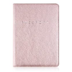 Leminimo Leather Passport Cover Case With RFID Blocking – Champagne Gold Passport Holder T ...