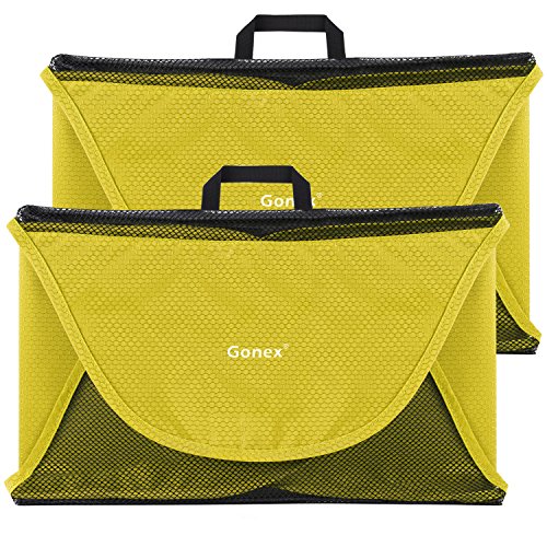 Gonex Packing Folder,18″ Travel Garment Bag for Shirt 2 pcs Yellow