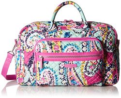 Vera Bradley Iconic Compact Weekender Travel Bag-Signature, Wildflower Paisley