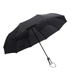 Travel Umbrella,10 Ribs Finest Windproof Umbrella,210T Finest Waterproof Fabric One Handed Opera ...