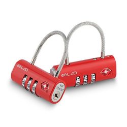 Elzo TSA Approved Luggage Lock, Easy Read Dials and 3 Digits Combination – 2 Pack