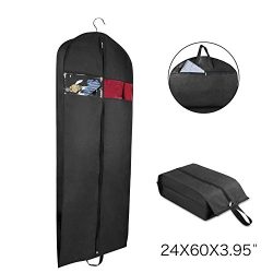 Univivi Garment Bag Suit Bag for Travel and Storage 60 Inch, Washable Polyester Oxford Fabric Ga ...