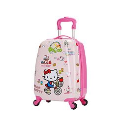 18″ Kids’ Luggage Upright Hardside Carry On Spinner Luggage, Kitty