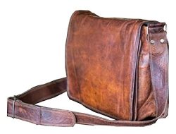 15 Inch Leather Full Flap Messenger Handmade Bag Laptop Bag Satchel Bag Padded Messenger Bag Sch ...