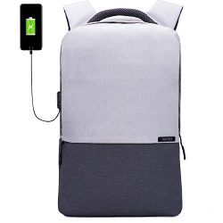 TINYAT Travel Backpack with USB Charging Port Computer Bag For Women and Men Fits up to 15.6-Inc ...