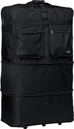 30″/36″/40″/ Rolling Wheeled SuitCase (40″, Black)