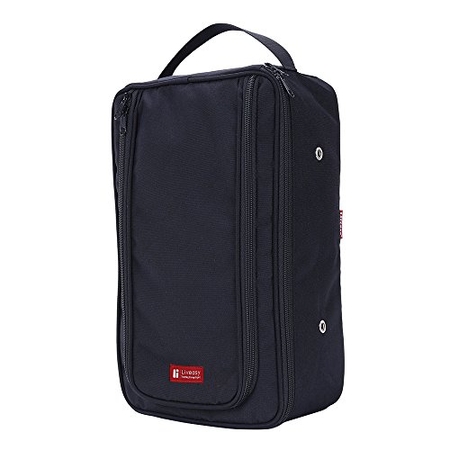 Premium Quality Portable Multi-functional Outdoor Dust-proof Waterproof Zip Travel Shoe Bag (Black)