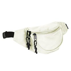 DALIX Fanny Pack w/3 Pockets Traveling Concealment Pouch Airport Money Bag (Nude)