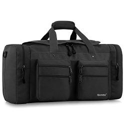 Gonex 45L Travel Duffel, Gym Sports Luggage Bag Water-resistant Many Pockets(Black)